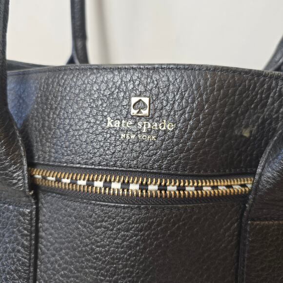 Kate Spade Black Pebbled Leather Southport Avenue Oden Tote Handbag Purse - Picture 2 of 11